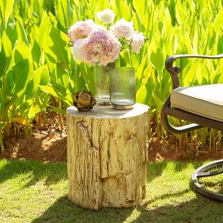 Tree Trunk Wood Stump Look Accent End Table | Bed Bath & Beyond