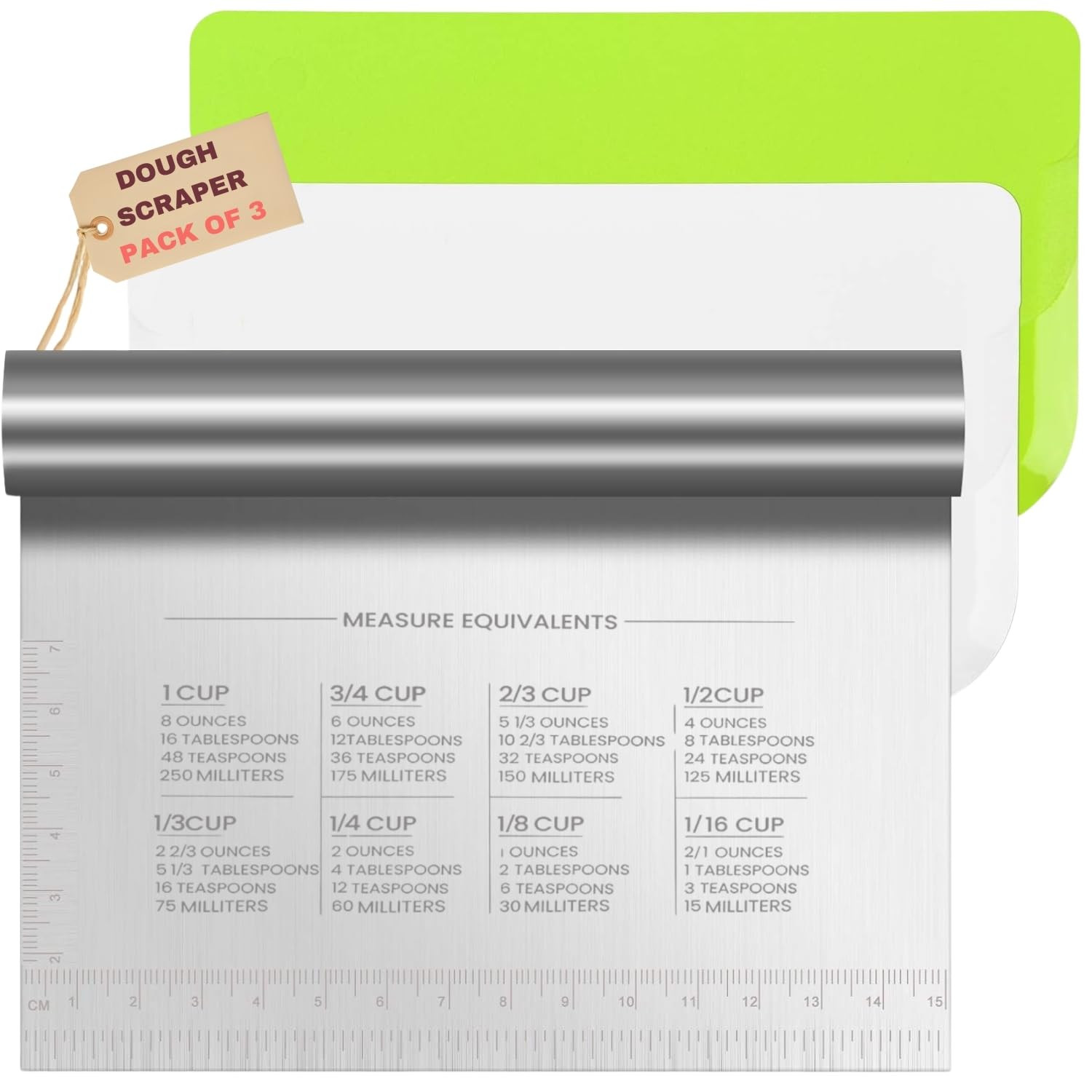 Dough Scraper & Bench Scraper Kitchen – Stainless Steel Sourdough Tools – Dough Cutter for So... | Amazon (US)