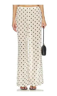 MORE TO COME Darby Pant in Beige & Black Dot from Revolve.com | Revolve Clothing (Global)