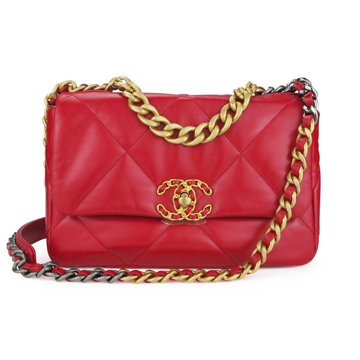 Chanel Chanel 19 Red Leather Handbags | Vestiaire Collective (Global)