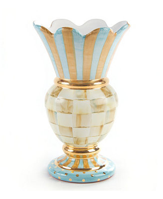 Parchment Pedestal Check Great Vase | Macy's