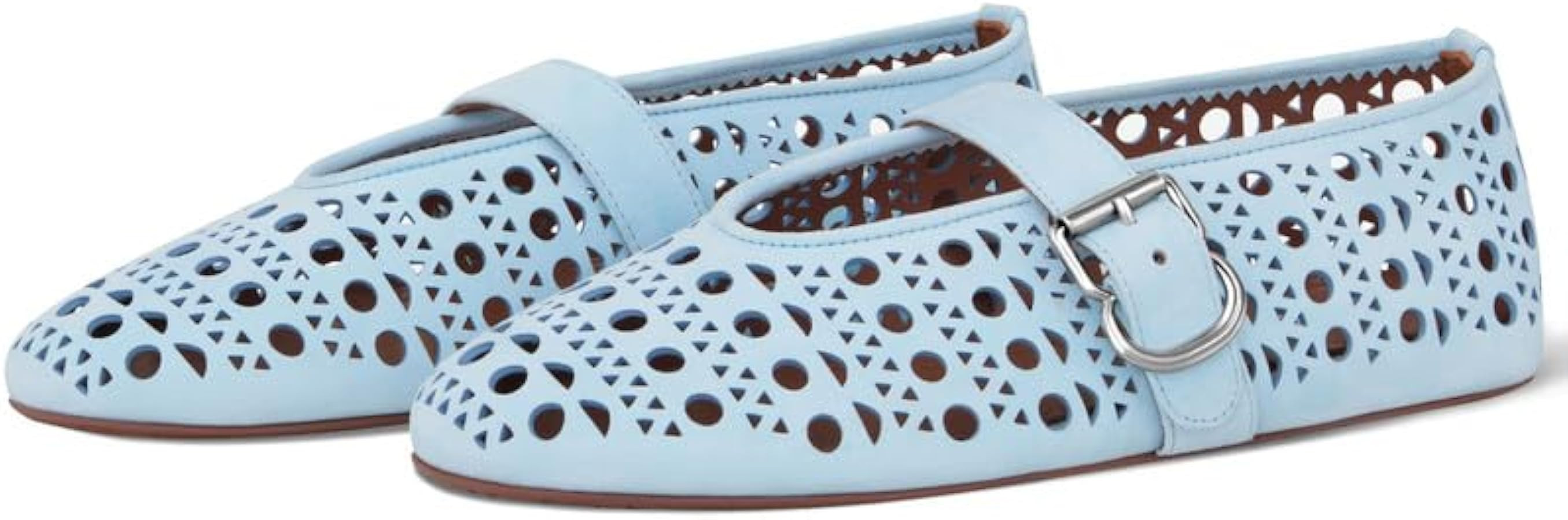 AMINUGAL Cutout Ballet Flats Shoes for Women Hollow Mary Jane Flats Women Buckle Strap Mesh Perfo... | Amazon (US)