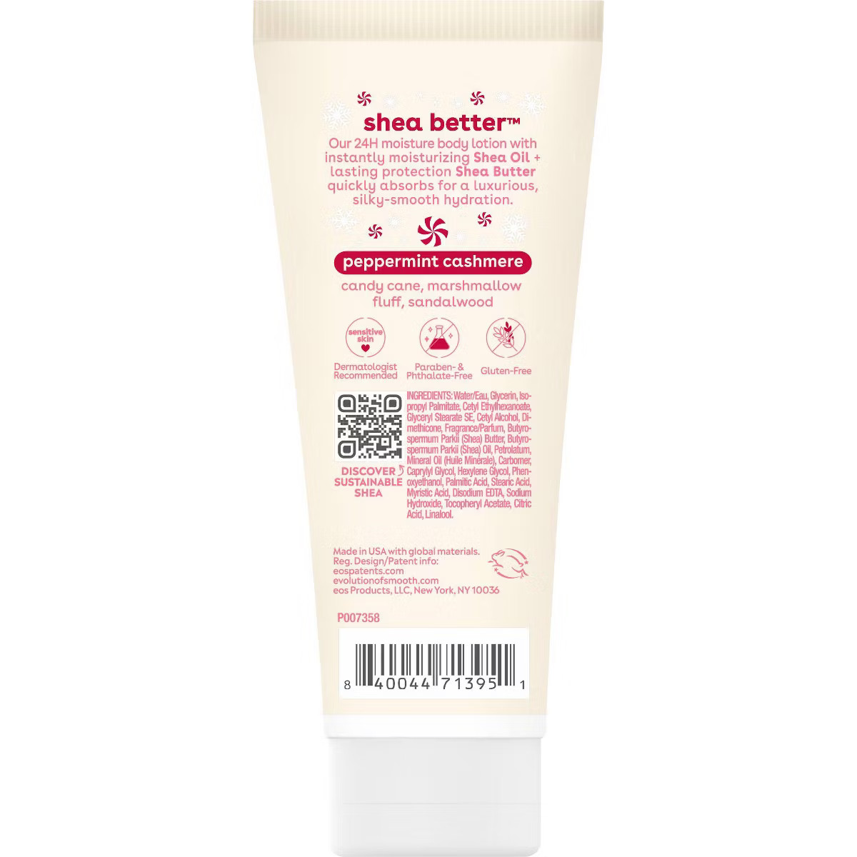 eos Mini Holiday Body Lotion - Peppermint Cashmere - Travel Size - 2.5 fl oz | Target