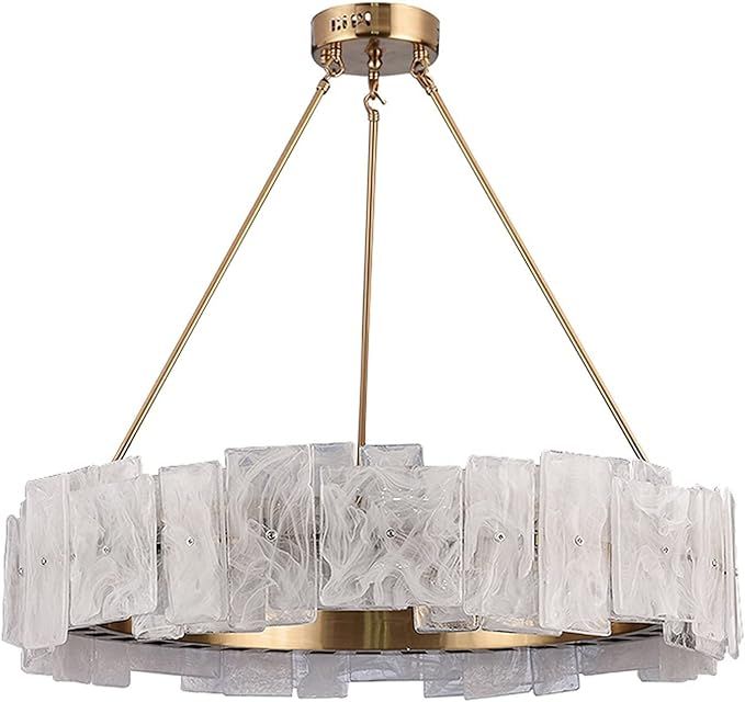 Ceiling Light, Modern Led Chandelier Lass Lighting Compatible with Living Room Gold Round Bedroom... | Amazon (US)
