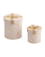 Set Of 2 Vintage Snowflakes Gift Boxes | TJ Maxx