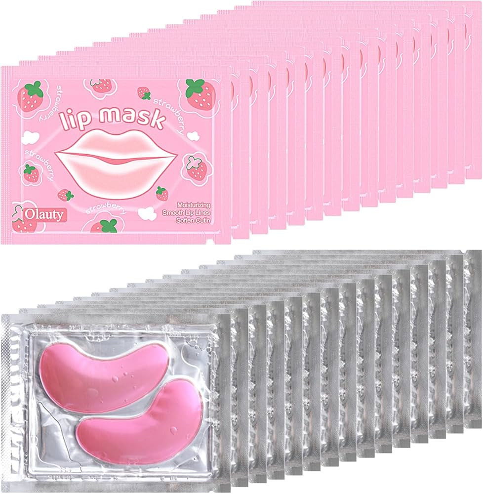 30 Pairs Eye Masks & Lip Masks, Under Eye Patches for Puffy Eyes, Moisturizing Lip Mask Pink Pads... | Amazon (US)