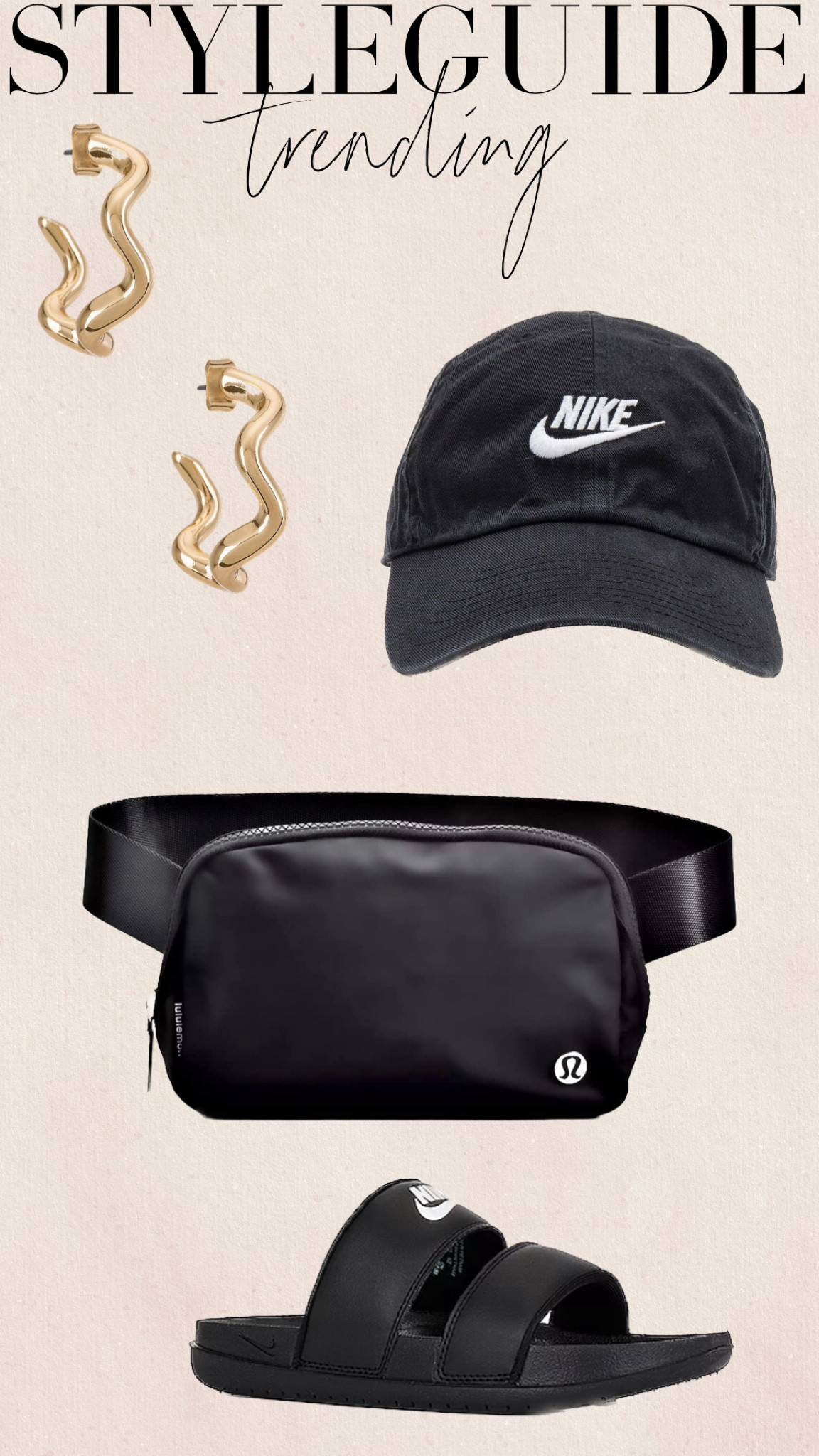 2023 casual style’s perfect for every day fashion 
Nike Ball cap
Milano Italy sweatshirt 
Nike pullover 
Hoops
LULULemon belt bag
Nike slides 
Nike athletic dress
Half moon metal claw clip
Sunglasses 
T-shirt dress pop fizz champagne 
Trendy styles and best sellers 
Revolve 
Amazon
LuLus 


#LTKunder50 #LTKU #LTKstyletip