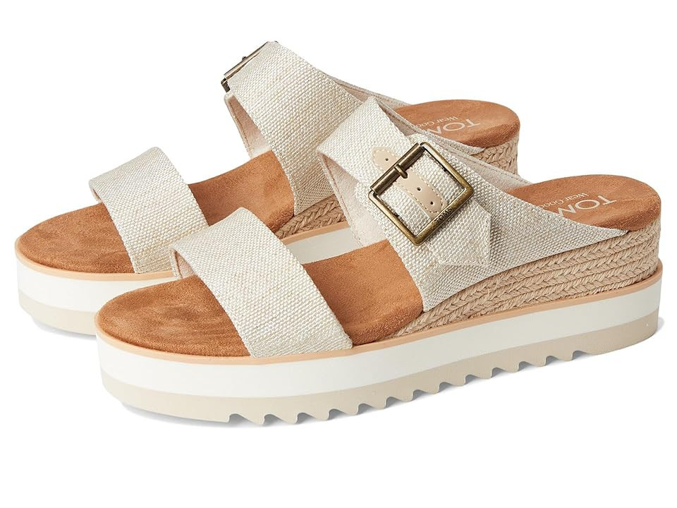 TOMS Diana Mule Bukle Women's Wedge Shoes Natural: 5.5 B - Medium | Zappos.com