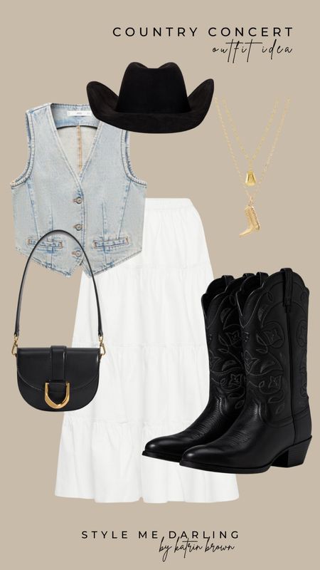 Country Concert
Country Concert Outfit Idea
Western Edit
Zach Bryan Concert
Noah Kahan Concert
Summer Outfit
Denim Skirt
Denim Dress
Woven vest
Vest
Cowboy boots
Cowgirl boots
Necklace


#LTKShoeCrush #LTKStyleTip