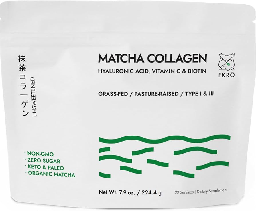 FKRO Matcha Collagen Powder w Biotin, Hyaluronic Acid & Vitamin C - Healthy Hair, Skin & Nails - ... | Amazon (US)