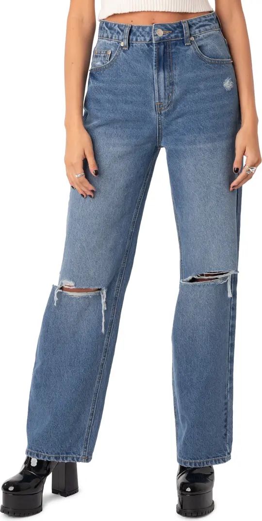EDIKTED Lori High Waist Ripped Jeans | Nordstrom | Nordstrom