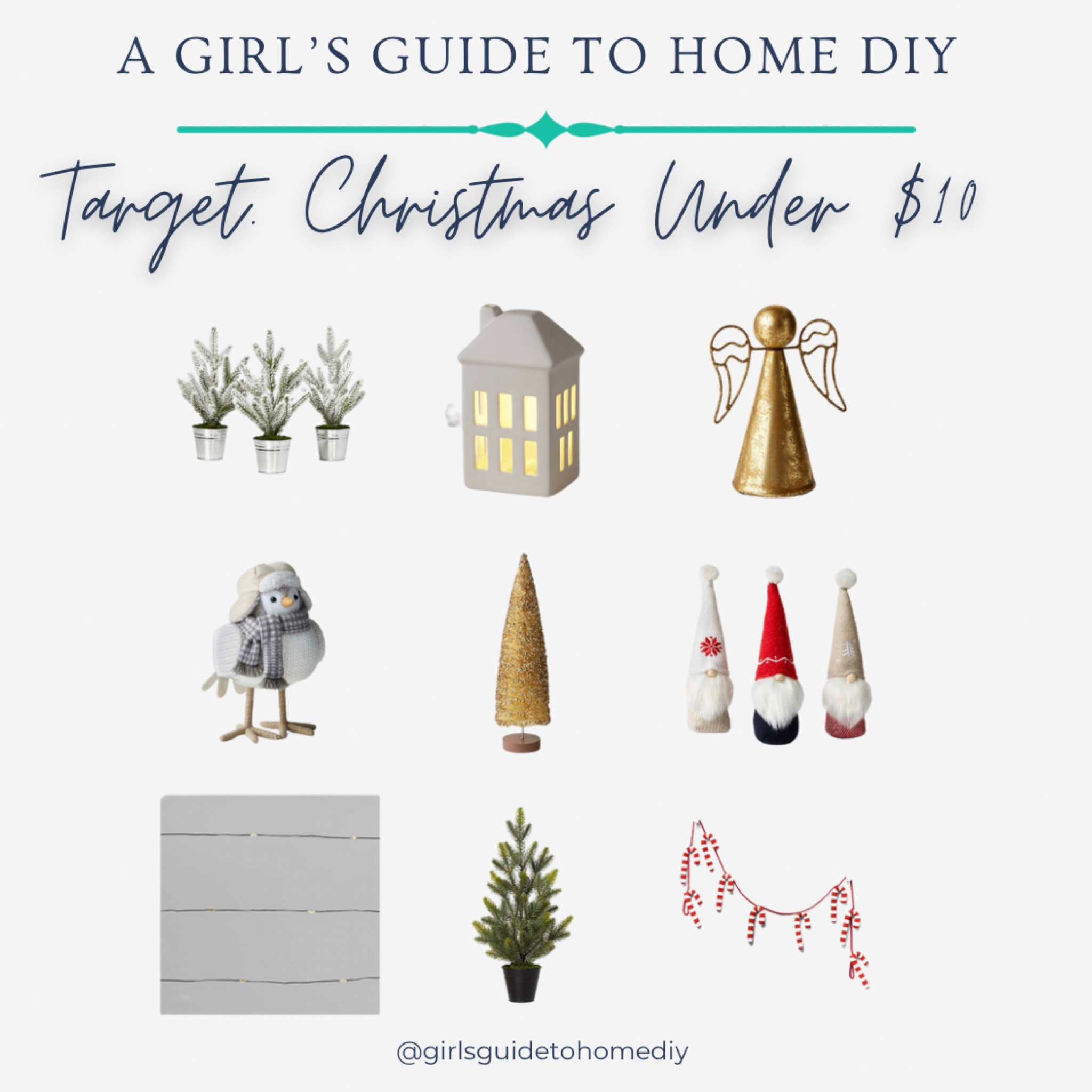 Target. Hristmas Decor Under $10! Christmas decor, holiday decor,  mini Christmas trees, angel decor, gnome decor, battery operated Christmas lights, budget holiday 

#LTKHoliday #LTKunder50 #LTKSeasonal