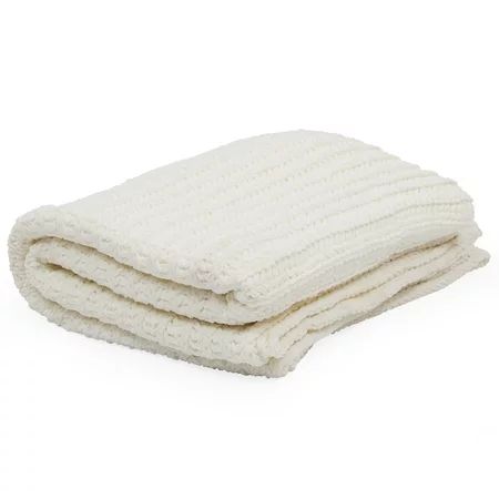MoDRN Chenille Throw Blanket, Cream | Walmart (US)