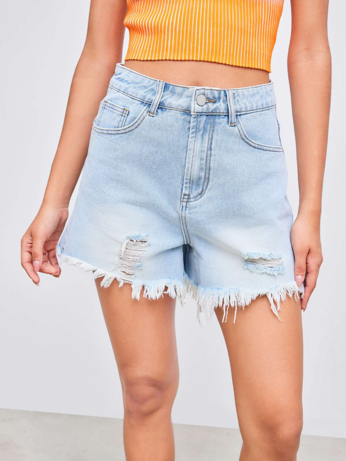 Women Shorts Y2K Outfits Western Outfits Denim High Waist Ripped Washed Denim Shorts For School D... | Cider