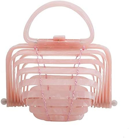 YXFYXF Women's Hand-woven Woven Acrylic Bag Folding Bag Catwalk Bamboo Basket Handbag Clutch (Col... | Amazon (UK)