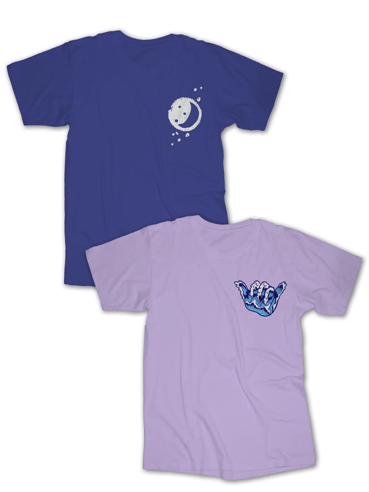 Wonder Nation Husky Boys Phases Moon/ Ride the Wave Graphic 2 pack Tee, Sizes 8-18 - Walmart.com | Walmart (US)