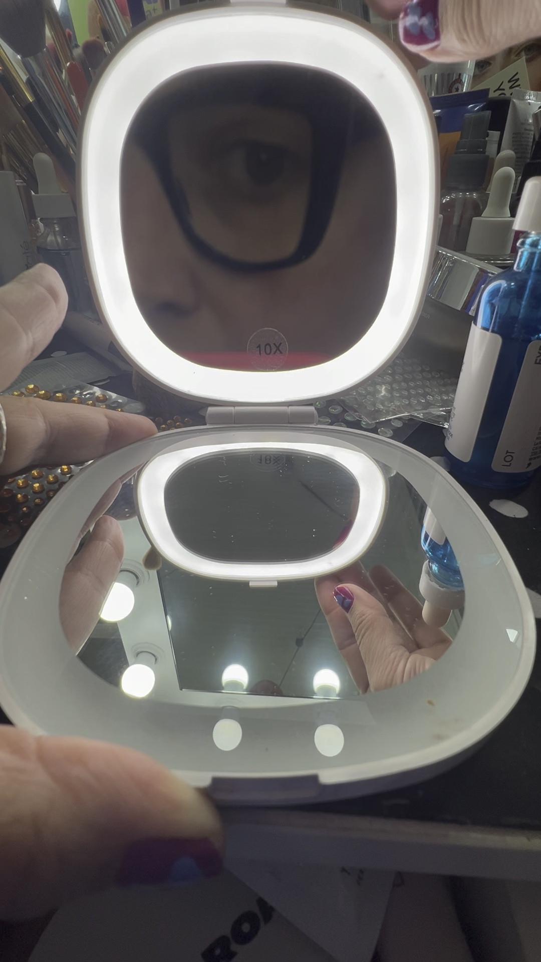The best makeup mirror out there, I am unable to see clearly up close and this illuminated magnifying mirror is my savior.  I can blend well, get straight lines and find those pesky hairs that I want gone.  Perfect for travel or home and 10x magnification
Beauty vanity tweezers farsightedd

#LTKBeauty #LTKSummerSales #LTKSaleAlert