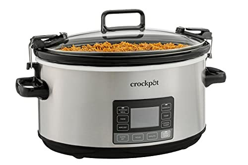 Crock-Pot 7-Quart Slow Cooker, Portable Programmable with Timer, Locking Lid, Stainless Steel; an Essential Kitchen Appliance, Perfect for Families and Gatherings | Amazon (US)