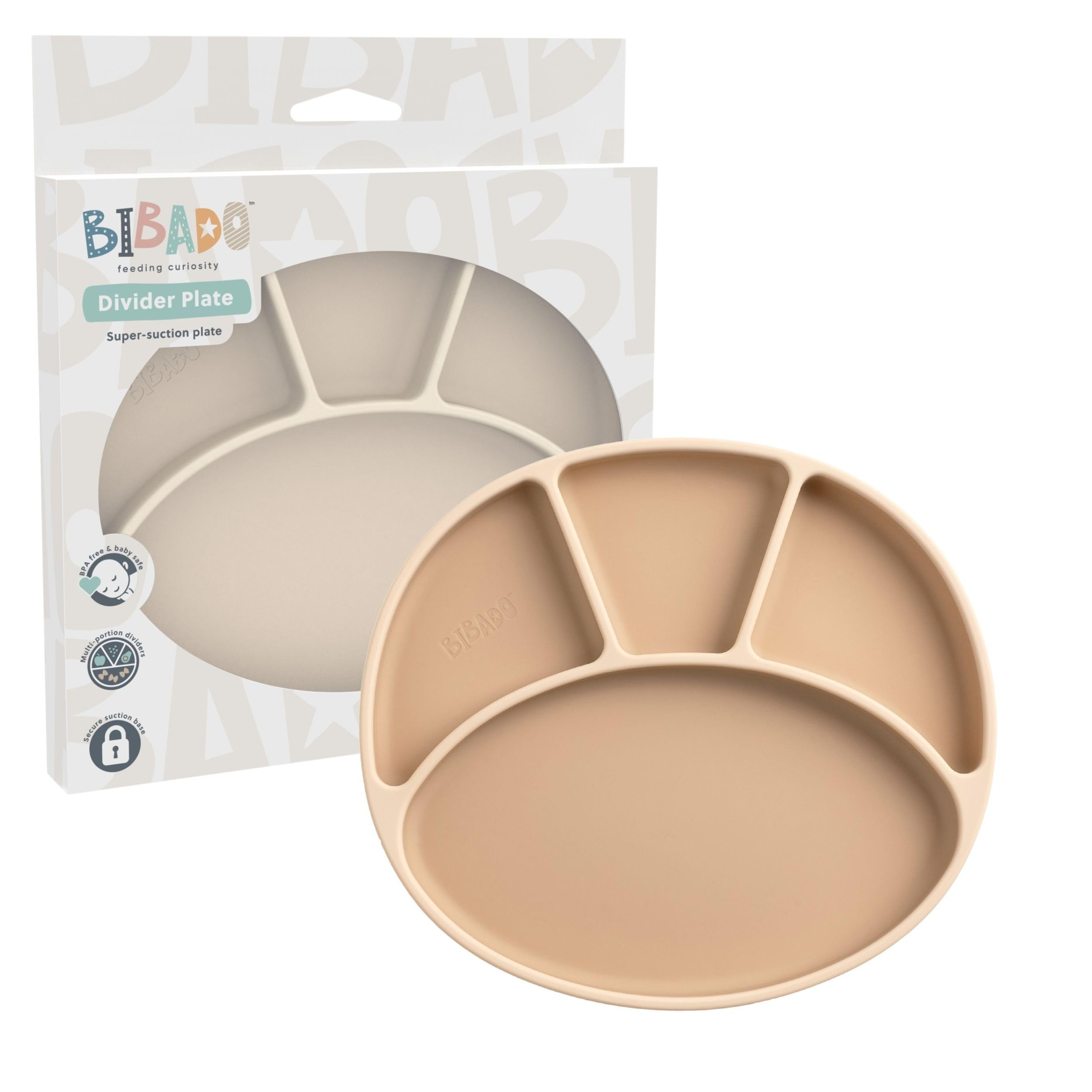 BIBaDO - Silicone Suction Divider Plate (Fawn) - Toddler Plates - Help Develop Motor Skills - Dur... | Amazon (UK)