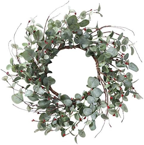 YNYLCHMX New Christmas Wreath for Front Door, Artificial Door Wreath Flushed with Eucalyptus Leav... | Amazon (US)