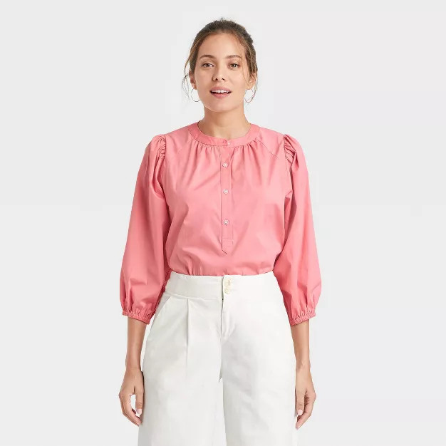 Women's Puff 3/4 Sleeve Blouse - A New Day™ | Target