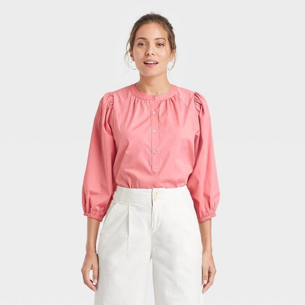 Women's Puff 3/4 Sleeve Blouse - A New Day™ | Target