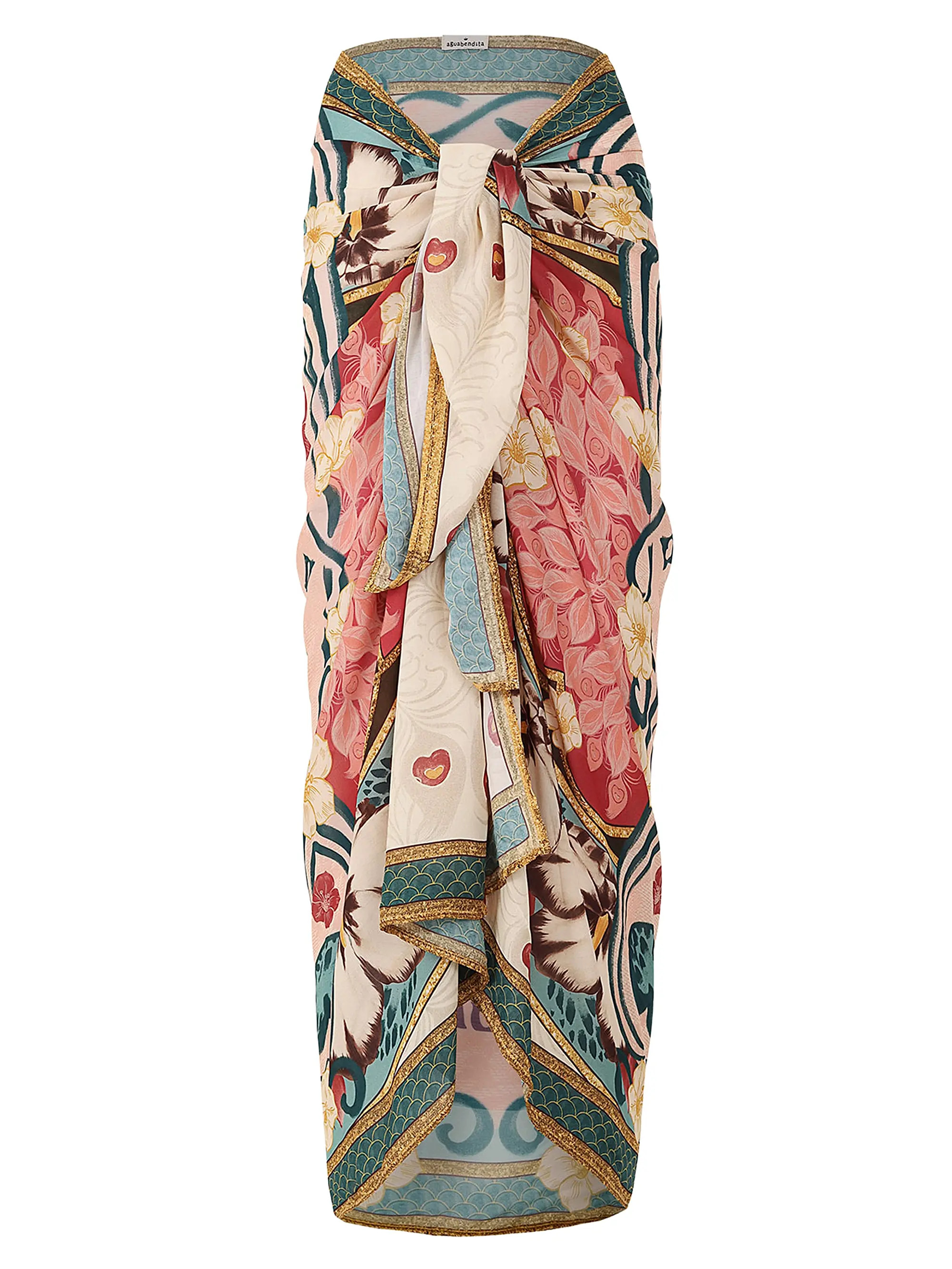 Agua Bendita Radical Sunrise Marine Plume Printed Wrap Sarong | Saks Fifth Avenue | Saks Fifth Avenue