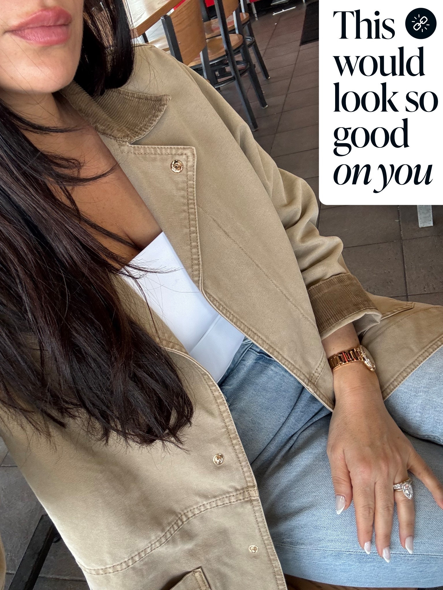 Cutest jacket for in between seasons ! I’m wearing an xs ! ITS more then HALF OFFF !!!! 

#LTKgrwm #LTKootd #LTKSpringSale