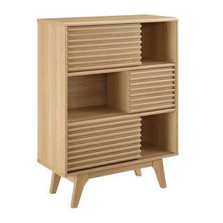 Render Oak Three-Tier Display Storage Cabinet Stand | The Home Depot