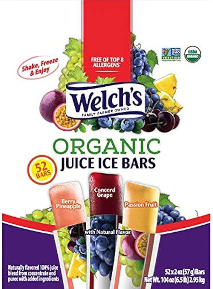 Welch's Organic Juice Ice Bars, 52 ct | Amazon (US)