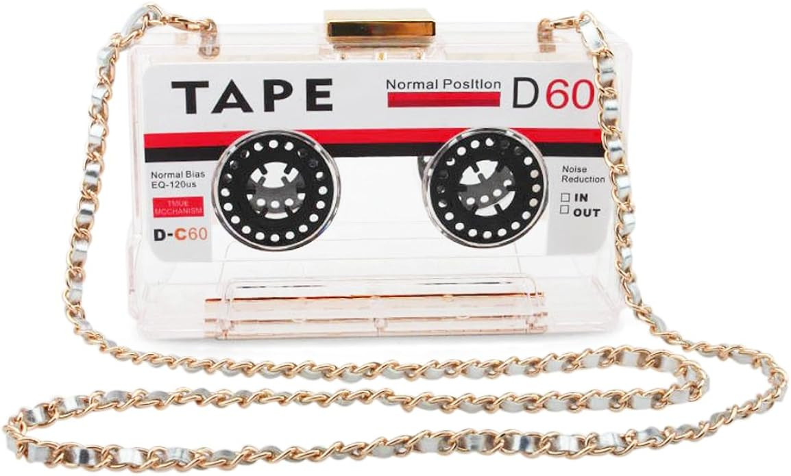 LUI SUI Women Retro Tape Shaped Recorder Shoulder Bag Elegant Evening Clutch Bags Vintage Banquet... | Amazon (US)