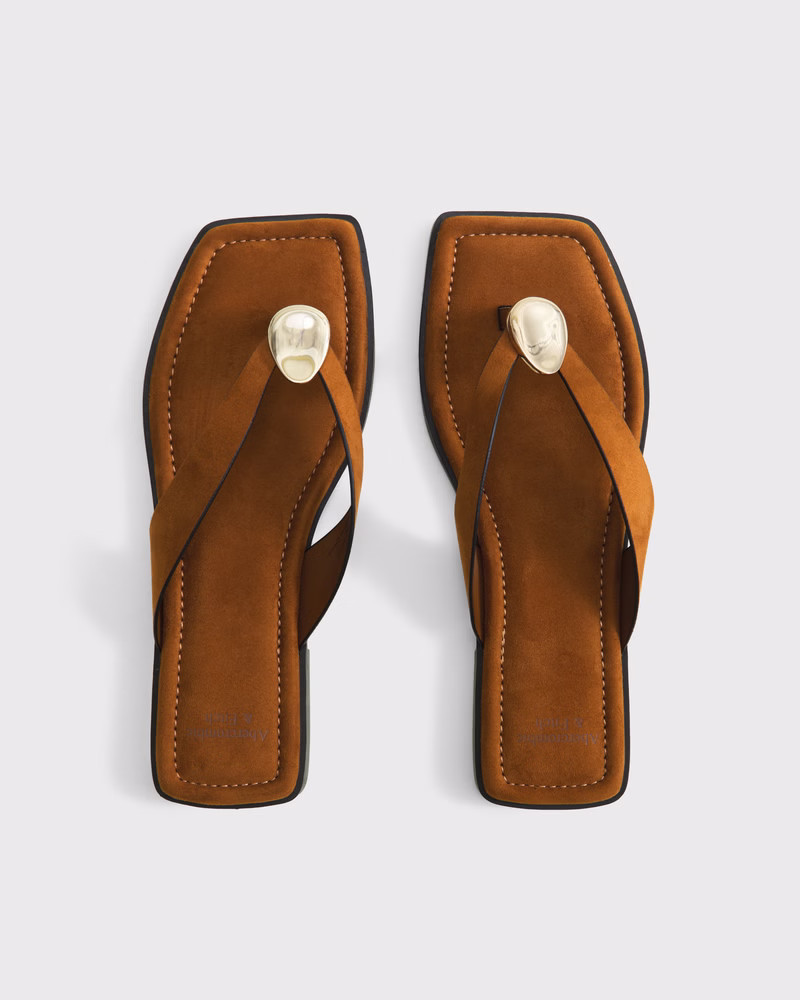 Hardware Accent Thong Sandal | Abercrombie & Fitch (US)