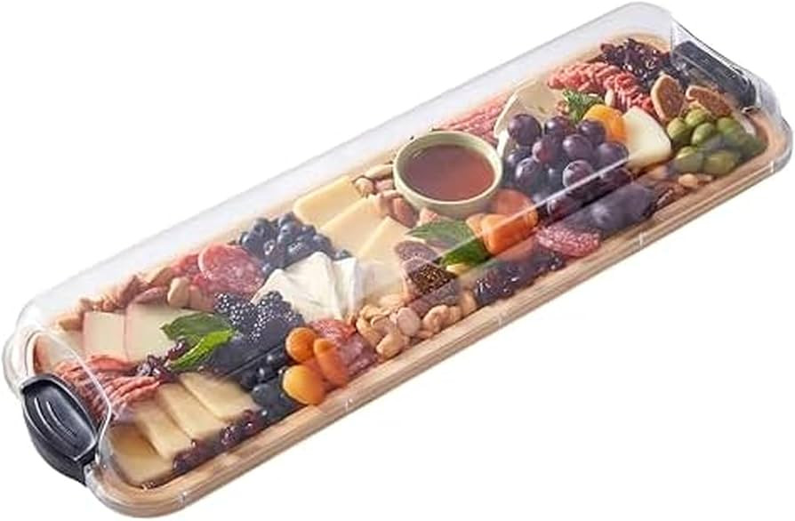 FARBERWARE Rectangular Build-a-Board Cutting Board with Single Compartment and Clear Locking Lid ... | Amazon (US)