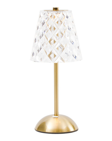 12.6in Acrylic Metal Rechargeable Touch Lamp | TJ Maxx