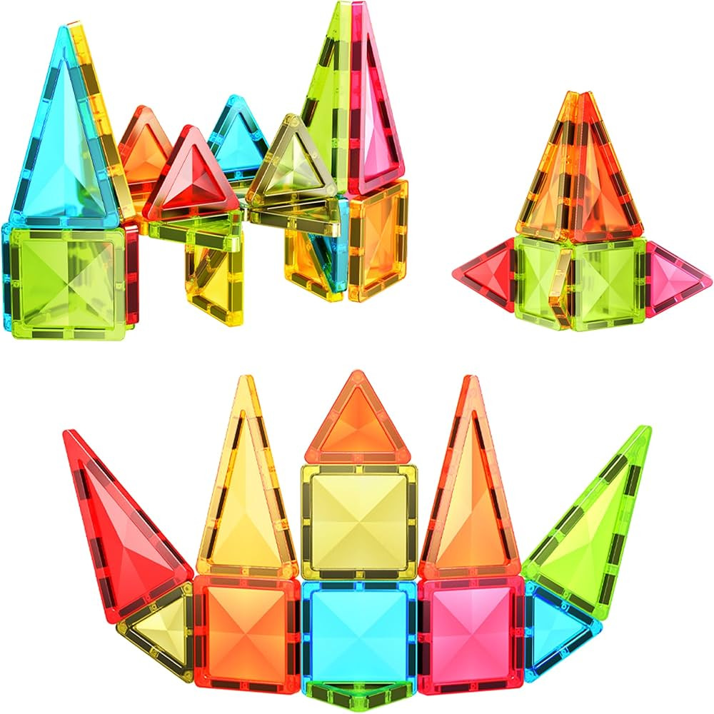 PicassoTiles 36pc Magnet Tile Building Blocks Mini Diamond Series Magnetized Toy Travel Size Comp... | Amazon (US)