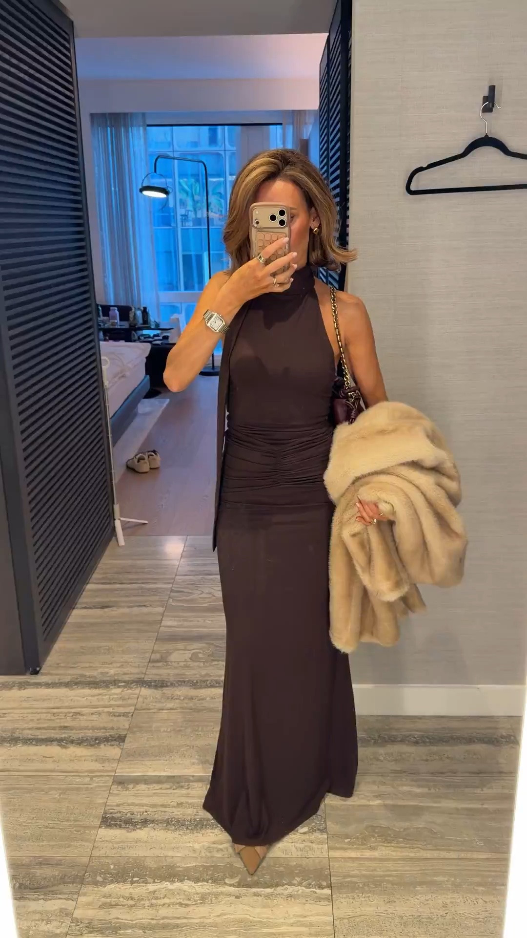Dinner and drinks outfit! 
Size xs in dress and faux fur coat! New Prada shoes, walked tons in it, no blisters!

#LTKNYFW #LTKootd #LTKdayinmylife

#LTKootd #LTKSeasonal #LTKOver40