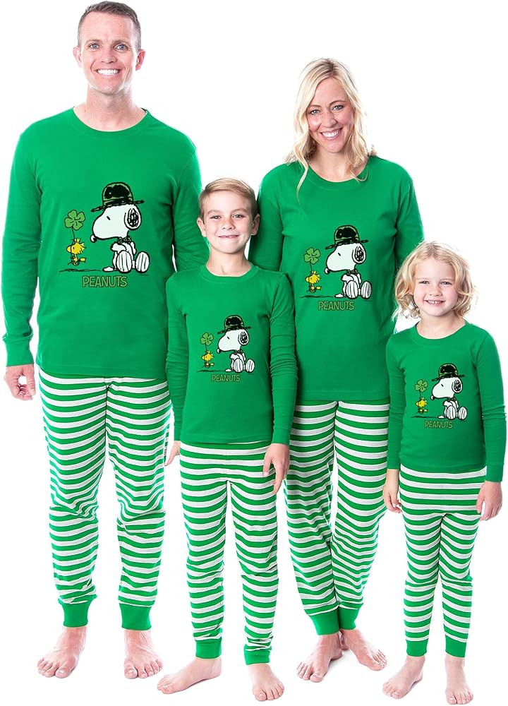 INTIMO Peanuts ST. Patrick's Day Snooy and Woodstock Lucky Tight Fit Cotton Matching Family Pajam... | Amazon (US)