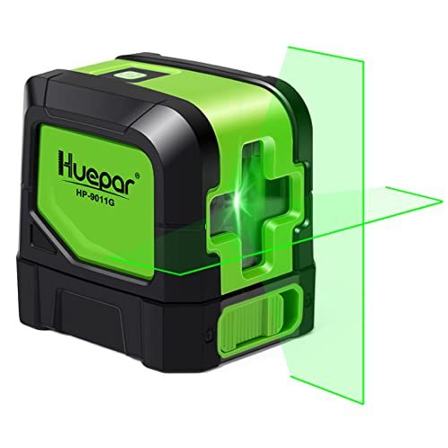 Huepar Cross Line Laser - DIY Self-Leveling Green Beam Horizontal and Vertical Line Laser Level w... | Amazon (US)