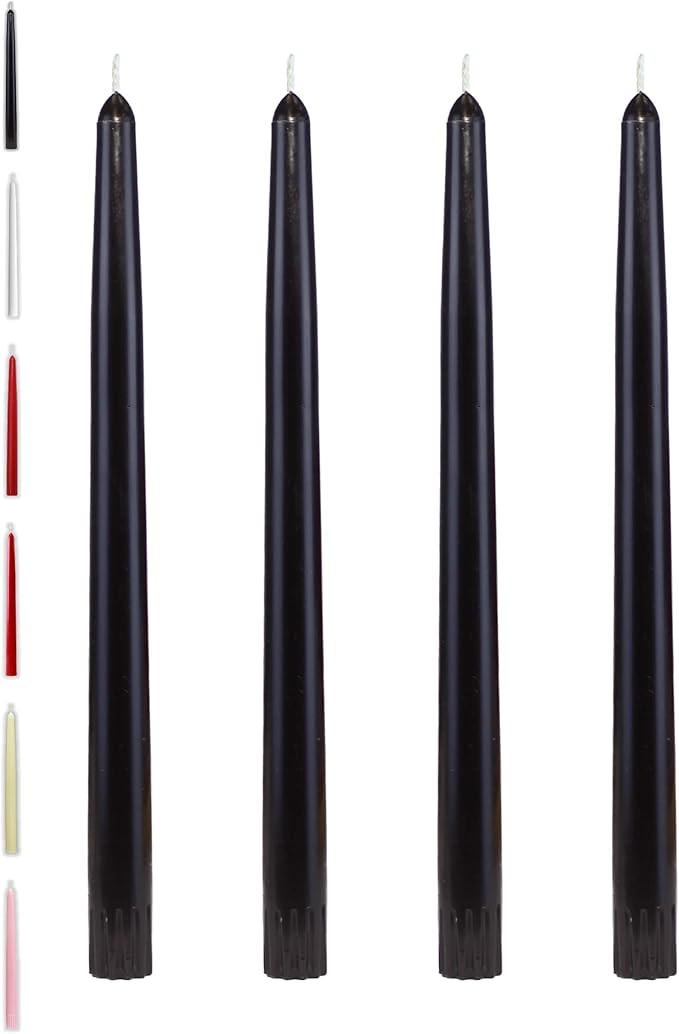 Amazon.com: CandleNScent Taper Candles | Tapered Candlesticks - dripless 10 Inch Unscented | Blac... | Amazon (US)