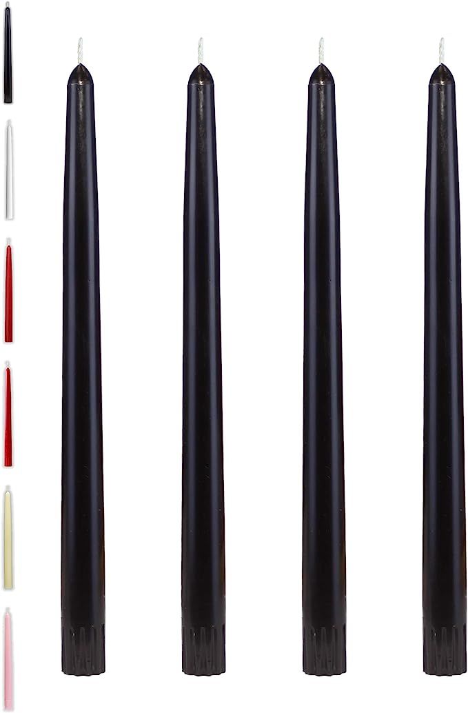 CandleNSent Taper Candles | Tapered Candlesticks - dripless 10 Inch Unscented | Black | 4 Pack | Amazon (US)