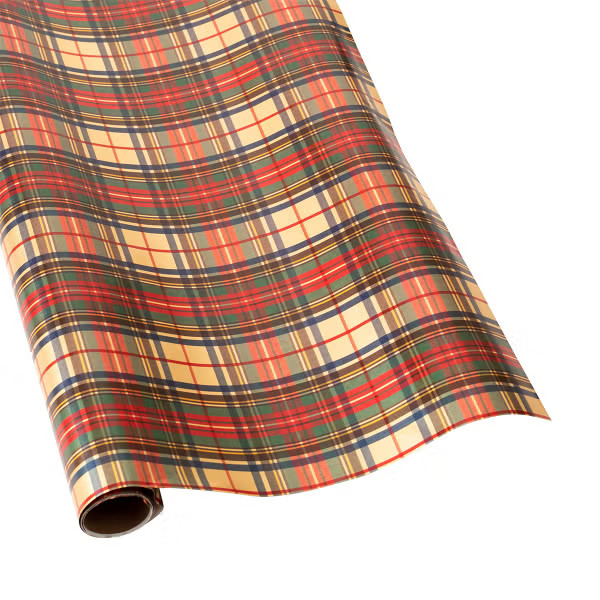 Caspari Stewart Tartan Dress Wrapping Paper | The Container Store