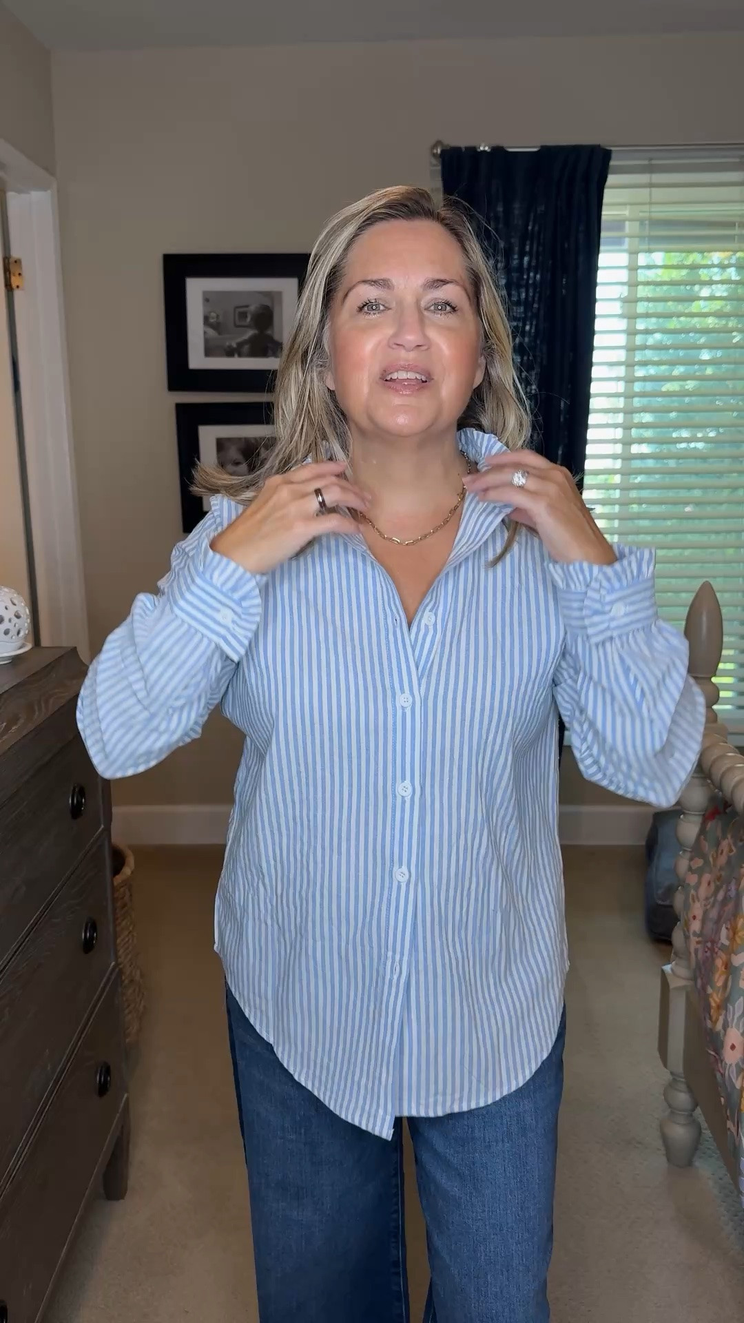 This shirt is the perfect transitional piece for heading into fall, but will also be a year-round workhorse. The fact that it’s $19.99 makes it even better. styled perfectly with a pair of denim you look chic in no time.  ￼

#LTKdayinmylife #LTKOver40 #LTKSaleAlert