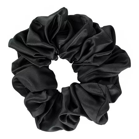 Scunci Original Scrunchie Jumbo Size in Washable Black Nylon Silk-like Fabric Perfect for Wrist-to-Hair Versatility 1ct | Walmart (US)