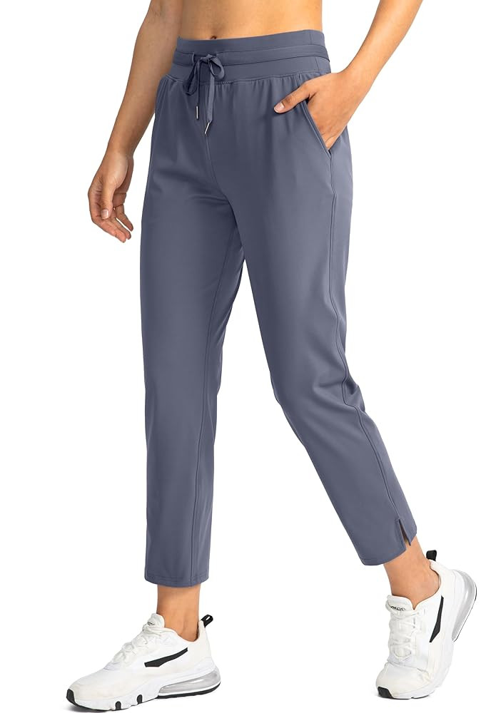 Soothfeel Women's Pants with 4 Pockets 7/8 Stretch High Waisted Sweatpants Travel Athletic Work G... | Amazon (US)