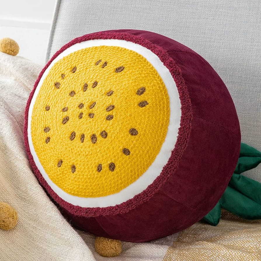 Phantoscope Fruit Shaped Pillows Series Passion Fruit Shaped Throw Pillow, Fun Home Decor of Frui... | Amazon (US)