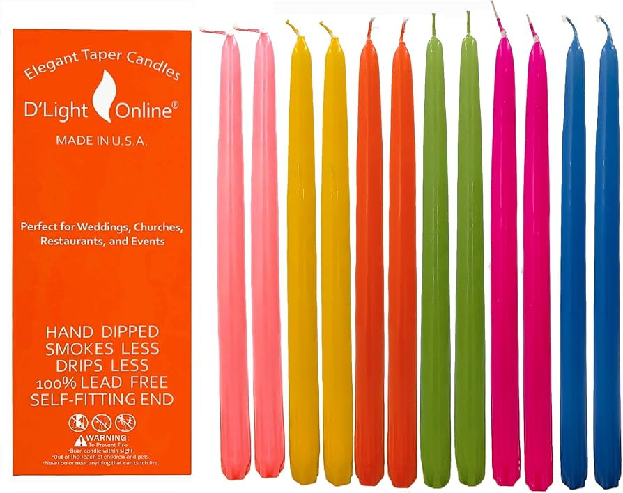 D'light Online Elegant 10" Seasonal Summer Taper Candles Premium Quality- Unscented, Hand-Dipped ... | Amazon (US)