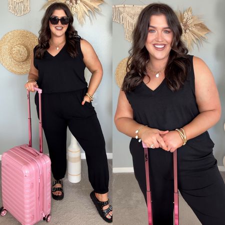 Chic travel style 🧳 Airport outfit inspo 
Matching tank top jogger set size XXL 


#LTKTravel #LTKPlusSize #LTKStyleTip