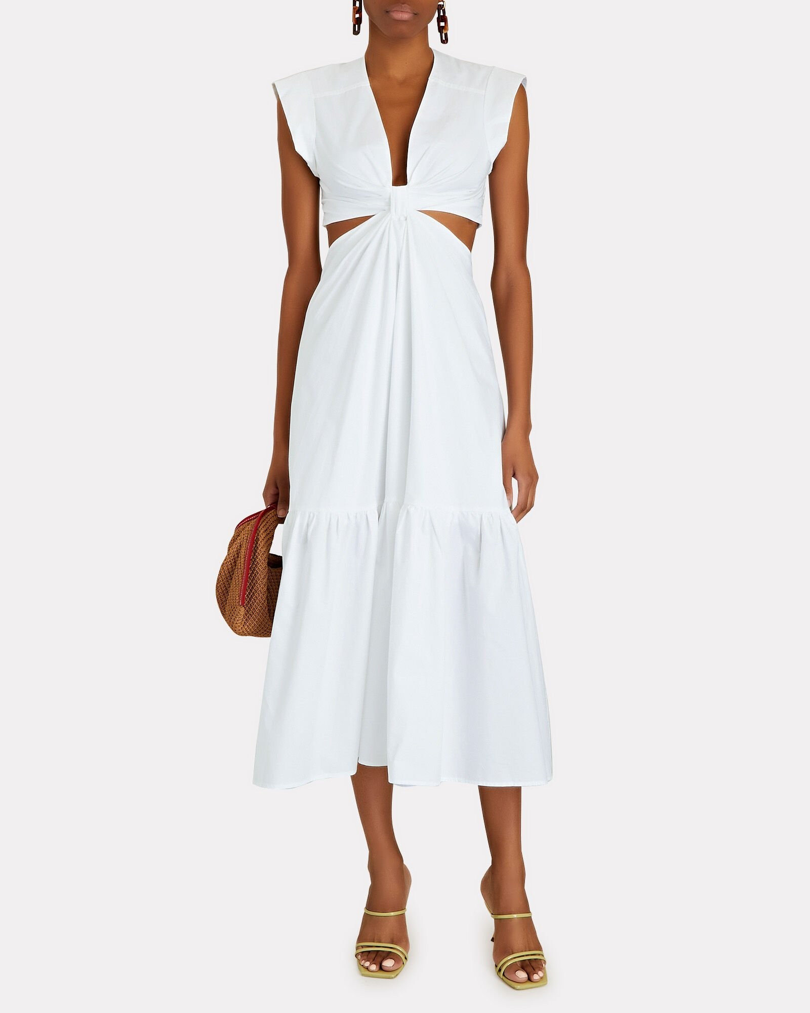 Alexandria Cut-Out Poplin Midi Dress | INTERMIX