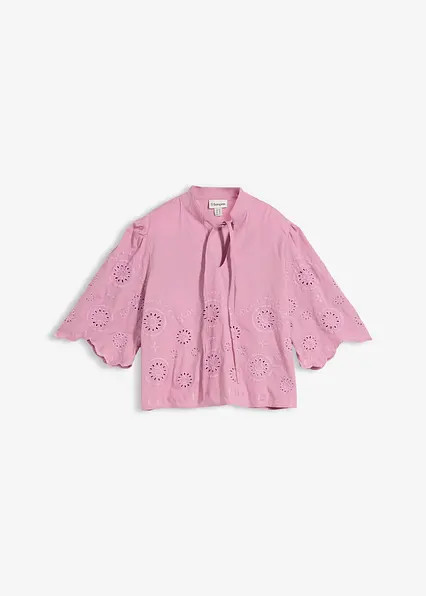 Kurze Tunikabluse mit Lochstickerei | Bonprix DE