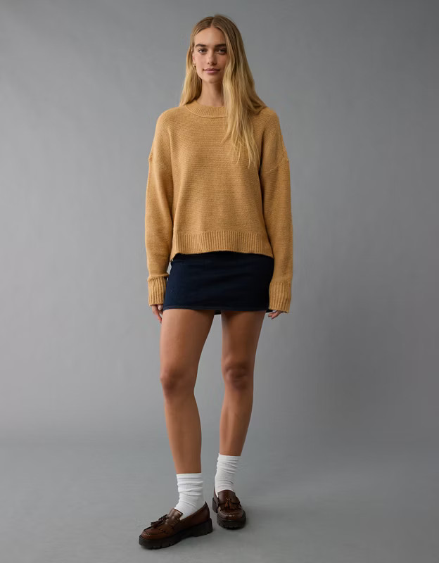 AE Slouchy Cropped Pullover Sweater | American Eagle Outfitters (US & CA)